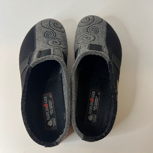 Womens Haflinger Magic Felted Wool Cork Clogs Gray Black Swirl Design 40EU 9US - Picture 5 of 8
